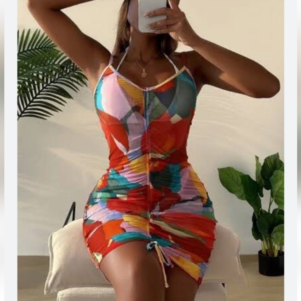 COLORBLOCK sheer mini dress - Picture 2 of 8